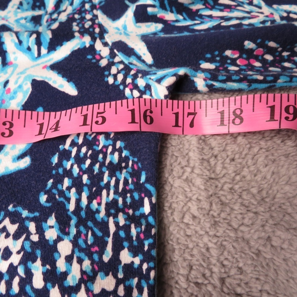 Lilly Pulitzer XS Navy Blue Coral Starfish Print V-Neck Long Sleeve Shift Dress - Picture 5 of 12